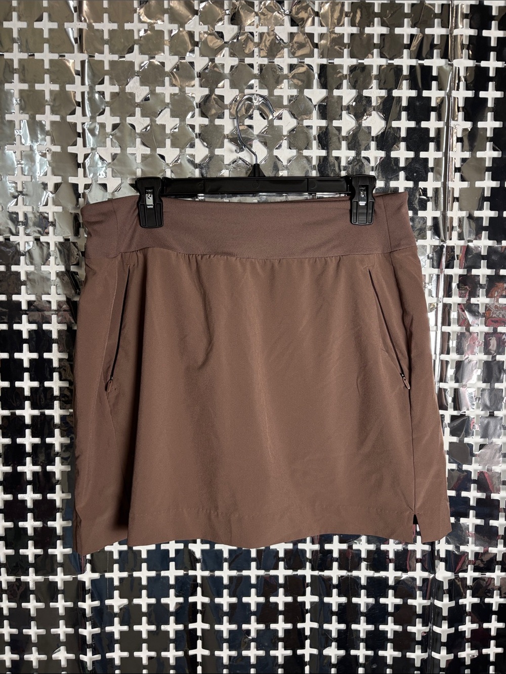 Athleta Brown Performance Skort with Zip Pockets
